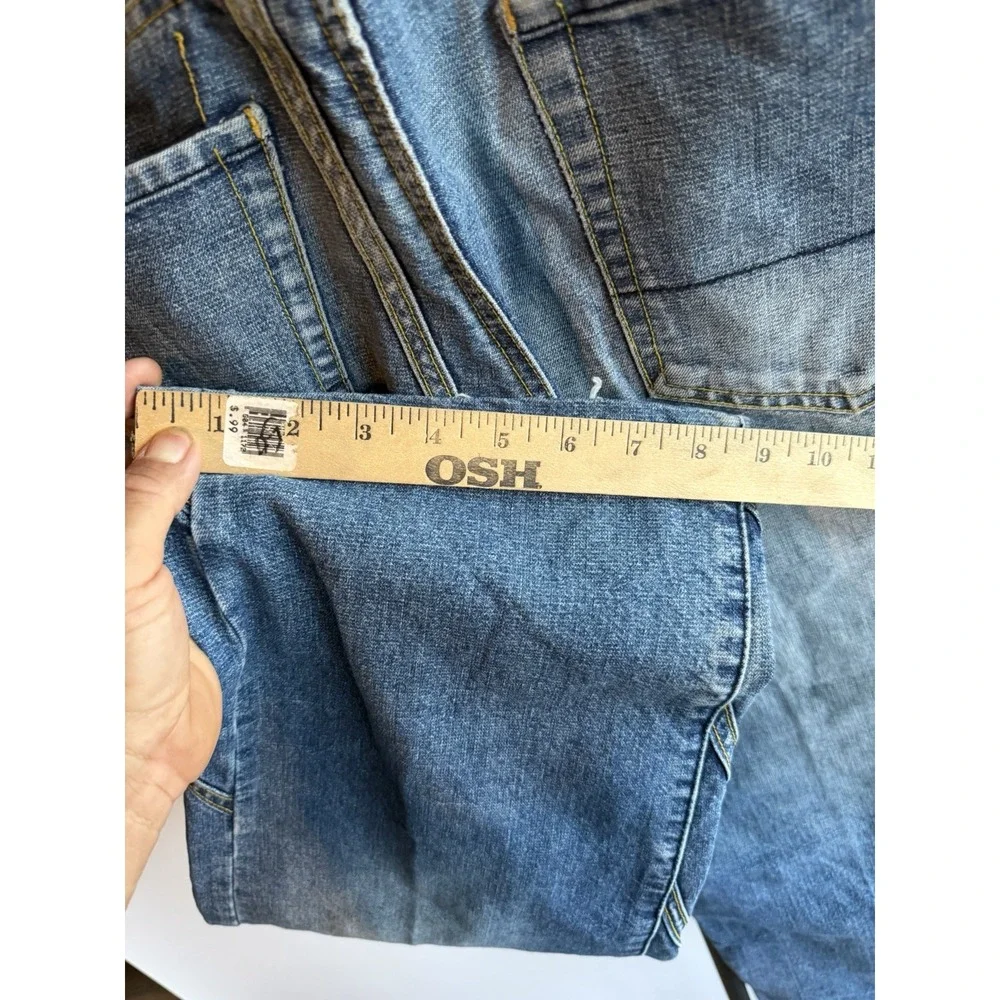 VNTG AKADEMICS Men's Stripped Denim Jeans Wide Leg Cargo Skating Baggy Y2K 32x28